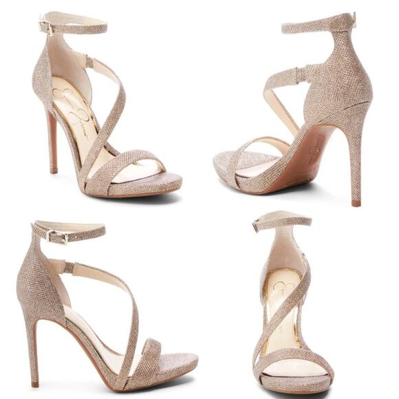 Jessica Simpson Rayli Sparkle Ankle Strap Heels - Picture 2 of 10